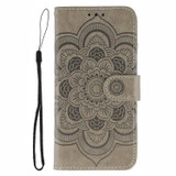 For Samsung Galaxy S25+ Plus Sunny Mandala PU Leather Case - Card Slots & Stand Cover, Grey | iCoverLover.com.au