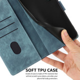 For Samsung Galaxy S25 Ultra PU Leather Case - Embossed Mandala, Card Holder & Stand, Blue | iCoverLover.com.au