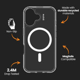 iPhone 16 EFM Zurich Case Clear Compatible with MagSafe Cover