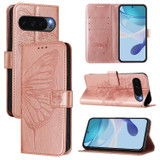 For Google Pixel 10 Pro Butterfly Wallet Case, PU Leather with Card Holder & Stand, Rose Gold | iCoverLover.com.au