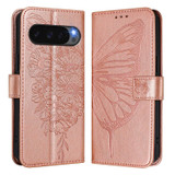 For Google Pixel 10 Butterfly Wallet Case, PU Leather with Card Holder & Stand, Rose Gold | iCoverLover.com.au