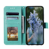 For Google Pixel 10 Artisan Wallet Case, Embossed Floral PU Leather with Secure Lanyard & Stand, Green | iCoverLover.com.au