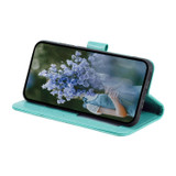 For Google Pixel 10 Artisan Wallet Case, Embossed Floral PU Leather with Secure Lanyard & Stand, Green | iCoverLover.com.au