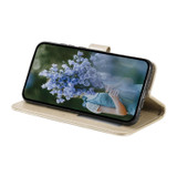 For Google Pixel 10 Artisan Wallet Case, Embossed Floral PU Leather with Secure Lanyard & Stand, Gold | iCoverLover.com.au