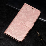 For iPhone 17 Pro Max Wallet Case - Elegant Lace Flower PU Leather Folio Cover, Rose Gold | iCoverLover.com.au