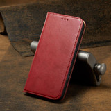 iPhone 17 Pro Max, 17 Pro, 17, 17 Air Red Leather Wallet Case with Stand