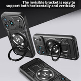 For iPhone 17 Pro Max, 17 Pro, Air or 17 MagSafe Compatible Case - Rotating Kickstand Protective Cover, Black