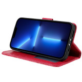 For iPhone 17 Pro Wallet Case - Elegant Lace Flower PU Leather Folio Cover, Red | iCoverLover.com.au