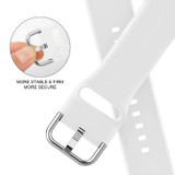 For Apple Watch Series 11, 46-mm Case, Pin Buckle Silicone Watch Strap, White | iCoverLover.com.au