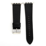 For Apple Watch SE (3rd Gen), 44-mm Case Perforated Genuine Leather Watch Band, Black | iCoverLover.com.au