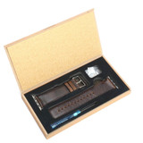 For Apple Watch SE (3rd Gen), 44-mm Case, Genuine Leather Oil Wax Strap, Dark Brown | iCoverLover.com.au