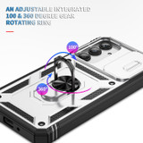 For Samsung Galaxy A17 Case - Camera Shield, Shock-Resistant Armour Cover with Rotating Ring Bracket, White Black | iCoverLover Australia