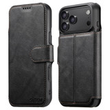 iPhone 17 Pro Max, 17 Pro, 17, Air Leather Flip Wallet Case with Stand - Compatible with MagSafe Black
