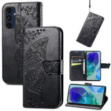 For Samsung Galaxy A16 5G & 4G Case - Embossed Flower Butterfly, Folio Wallet PU Leather Cover, Stand, Black | iCoverLover.com.au