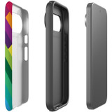 For Google Pixel 10 Pro Case, Tough Protective Cover, Lined Rainbow | iCoverLover Australia