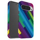 For Google Pixel 10 Pro Case, Tough Protective Cover, Lined Rainbow | iCoverLover Australia