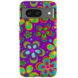For Google Pixel 8 Tough Protective Cover, Purple Floral Design | iCoverLover Australia