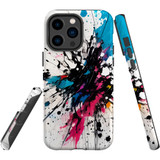 For iPhone 14 Pro Max Tough Protective Case, Dark Splatter | iCoverLover Australia