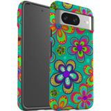 For Google Pixel 8 Tough Protective Cover, Retro Floral Design | iCoverLover Australia