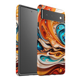 For Google Pixel 6 Tough Protective Case, Swirling Gold | iCoverLover Australia