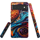 For Google Pixel 6 Tough Protective Case, Swirling Paint | iCoverLover Australia