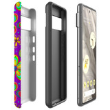 For Google Pixel 7 Case Tough Protective Cover Purple Floral Design | iCoverLover Australia