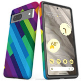 For Google Pixel 7 Case Tough Protective Cover Lined Rainbow | iCoverLover Australia