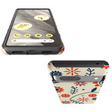 For Google Pixel 7 Case Tough Protective Cover Orange And Blue Flowers | iCoverLover Australia