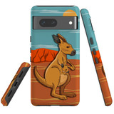 For Google Pixel 7 Case Tough Protective Cover Kangaroo Illustration | iCoverLover Australia