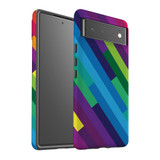 For Google Pixel 6 Case, Protective Back Cover,Lined Rainbow | iCoverLover Australia