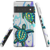 For Google Pixel 6 Pro Case Tough Protective Cover Swimming Turtles | iCoverLover Australia