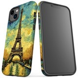 For iPhone 14 Tough Protective Case, Eiffel Tower Painting | iCoverLover Australia