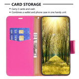 For Samsung Galaxy S24+ Plus Case - Lychee Folio Wallet PU Leather Cover, Kickstand, Rose Red | iCoverLover Australia