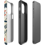 For iPhone 14 Pro Case Tough Protective Cover, Orange And blue Flowers | iCoverLover Australia