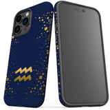 For iPhone 14 Pro Case Tough Protective Cover, Aquarius Sign | iCoverLover Australia