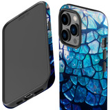 For iPhone 14 Pro Max Case Tough Protective Cover, Blue Mirror | iCoverLover Australia