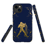 For iPhone 14 Case Tough Protective Cover, Aquarius Drawing | iCoverLover Australia