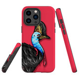 For iPhone 14 Pro Case Tough Protective Cover, Cassowary Portrait | iCoverLover Australia