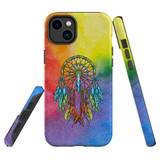 For iPhone 14 Case Tough Protective Cover, Colourful Dreamcatcher | iCoverLover Australia