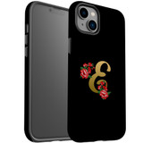 For iPhone 14 Plus Case Tough Protective Cover, Embellished Letter E | iCoverLover Australia