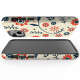 For iPhone 13 mini Case, Protective Back Cover, Orange And Blue Flowers | iCoverLover Australia
