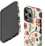 For iPhone 13 Pro Max Case, Protective Back Cover, Orange And Blue Flowers | iCoverLover Australia