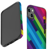 For iPhone 13 Case, Protective Back Cover, Lined Rainbow | iCoverLover Australia