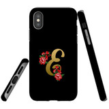 For iPhone XS Max Case, Protective Back Cover, Embellished Letter E | iCoverLover Australia