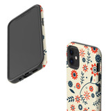 For iPhone 12 mini Case, Protective Back Cover, Flowers Pattern orange blue | iCoverLover Australia