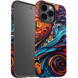 For iPhone 14 Pro Max Tough Protective Case, Swirling Paint | iCoverLover Australia
