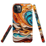 For iPhone 11 Pro Max Tough Protective Case, Swirling Gold | iCoverLover Australia