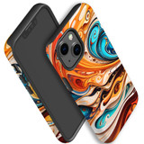 For iPhone 13 mini Tough Protective Case, Swirling Gold | iCoverLover Australia