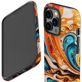 For iPhone 14 Pro Max Tough Protective Case, Swirling Gold | iCoverLover Australia