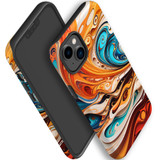 For iPhone 14 Tough Protective Case, Swirling Gold | iCoverLover Australia